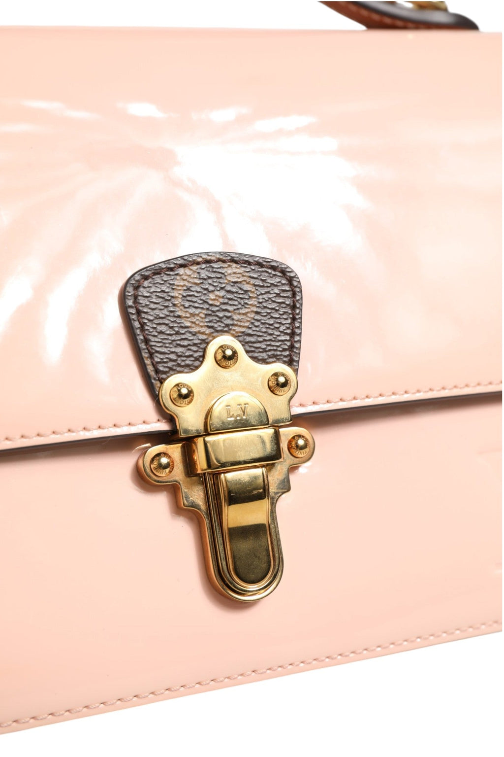 Louis Vuitton Pink Vernis and Monogram Canvas Cherrywood BB Shoulder Bag Louis Vuitton