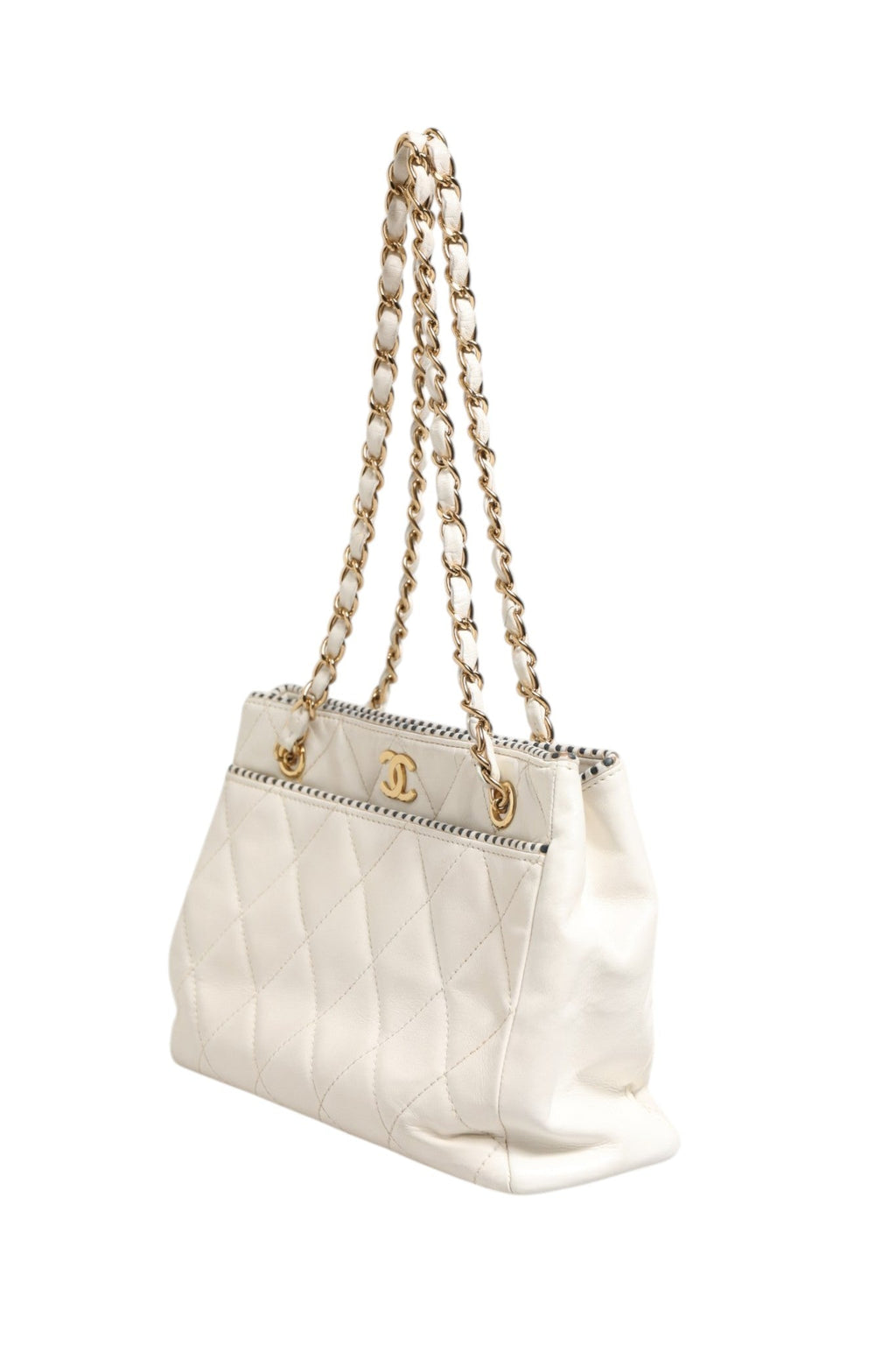 Chanel Shiny Calfskin Quilted Mini 22 White 1792563 Chanel