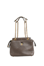 Fendi Brown Quilted Lambskin Leather Dotcom Click Small Shoulder Bag Fendi