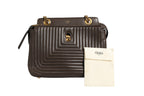 Fendi Brown Quilted Lambskin Leather Dotcom Click Small Shoulder Bag Fendi