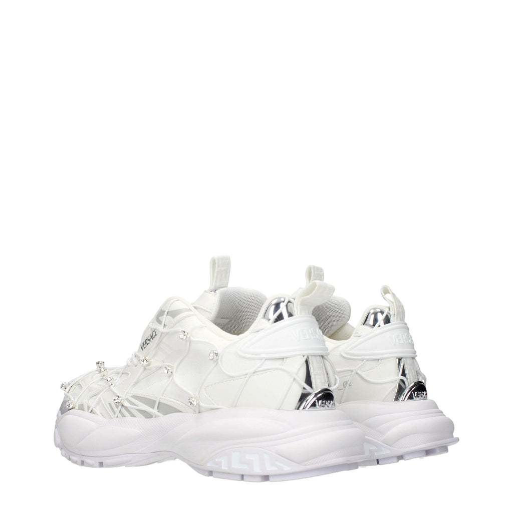 Versace White Fabric Sneakers Versace