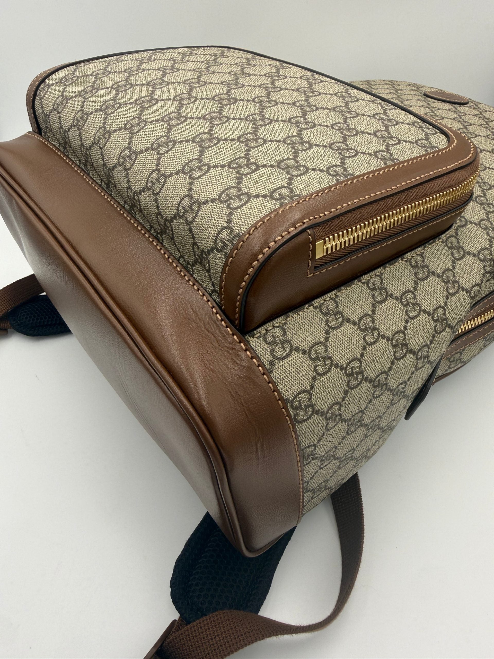 Gucci GUCCI GG Supreme and Leather Backpack Gucci
