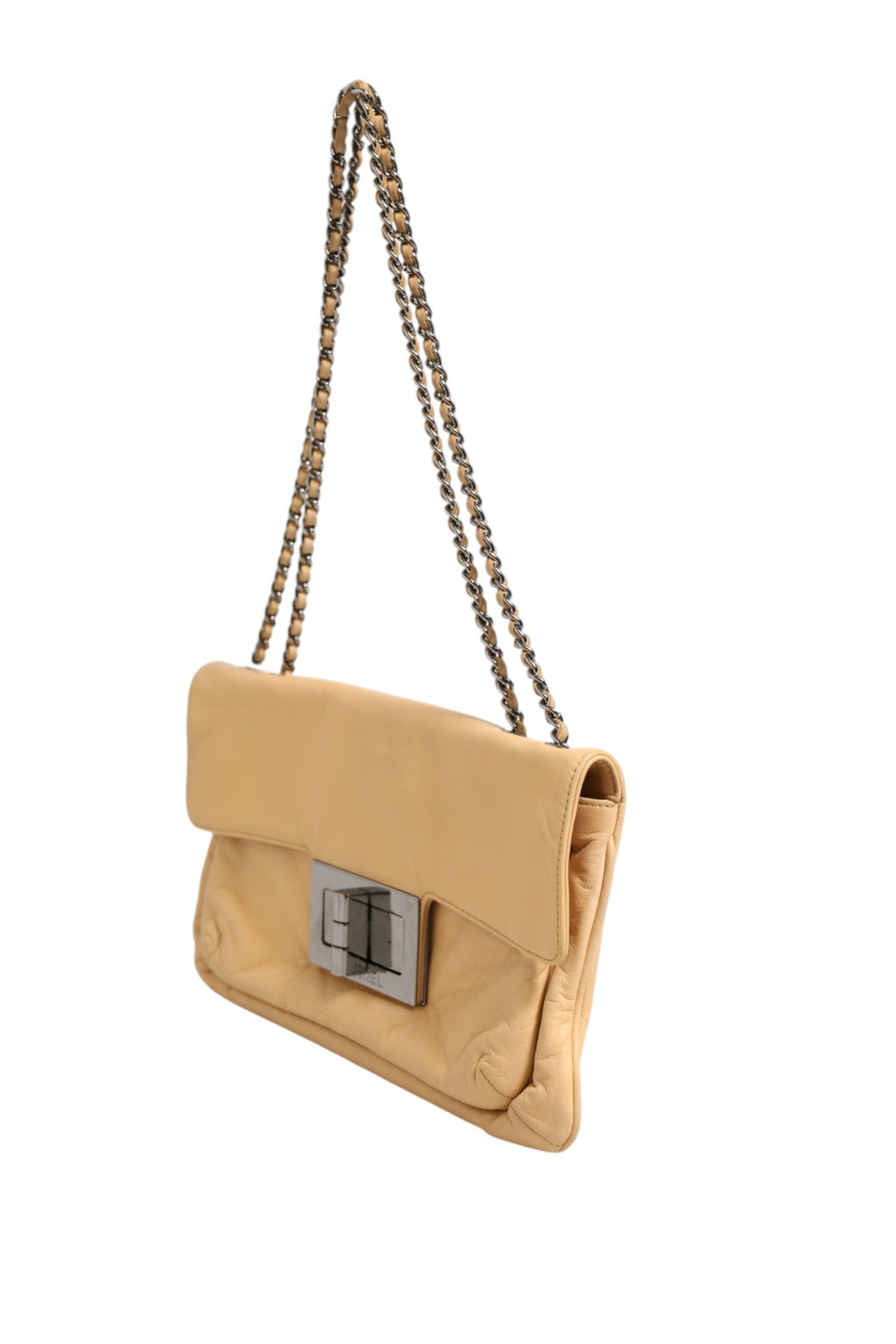 Chanel Beige Lambskin Giant Reissue Mademoiselle Lock Flap Bag Chanel