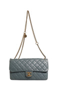 Chanel Blue Quilted Leather Crown Flap Shoulder Bag Chanel