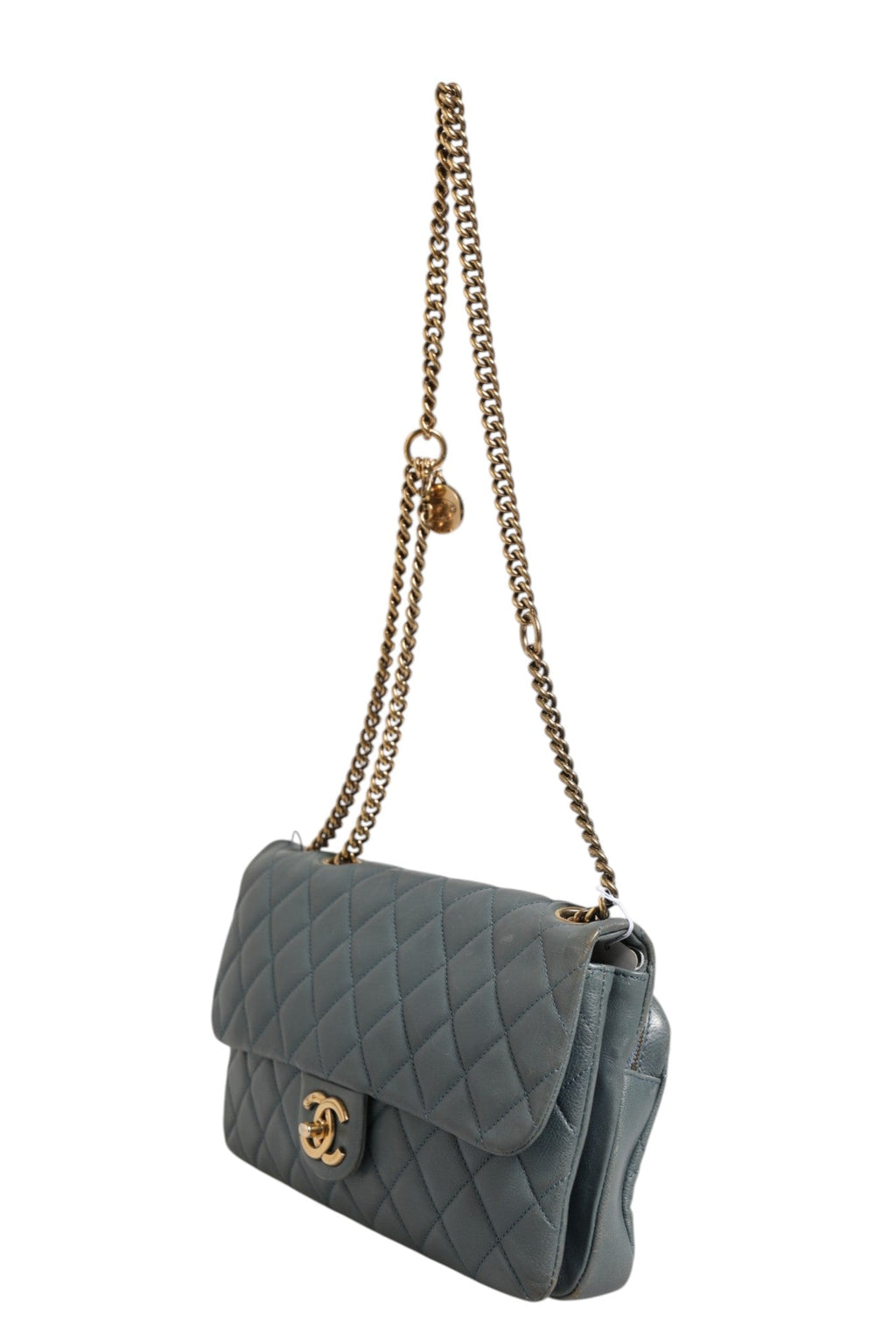Chanel Blue Quilted Leather Crown Flap Shoulder Bag Chanel