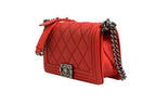 Chanel Red Diamond Stitch Calfskin Leather New Medium Boy Bag Chanel