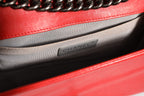 Chanel Red Diamond Stitch Calfskin Leather New Medium Boy Bag Chanel