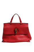 Gucci Red Leather Bamboo Daily Tote Crossbody Bag Gucci