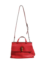 Gucci Red Leather Bamboo Daily Tote Crossbody Bag Gucci