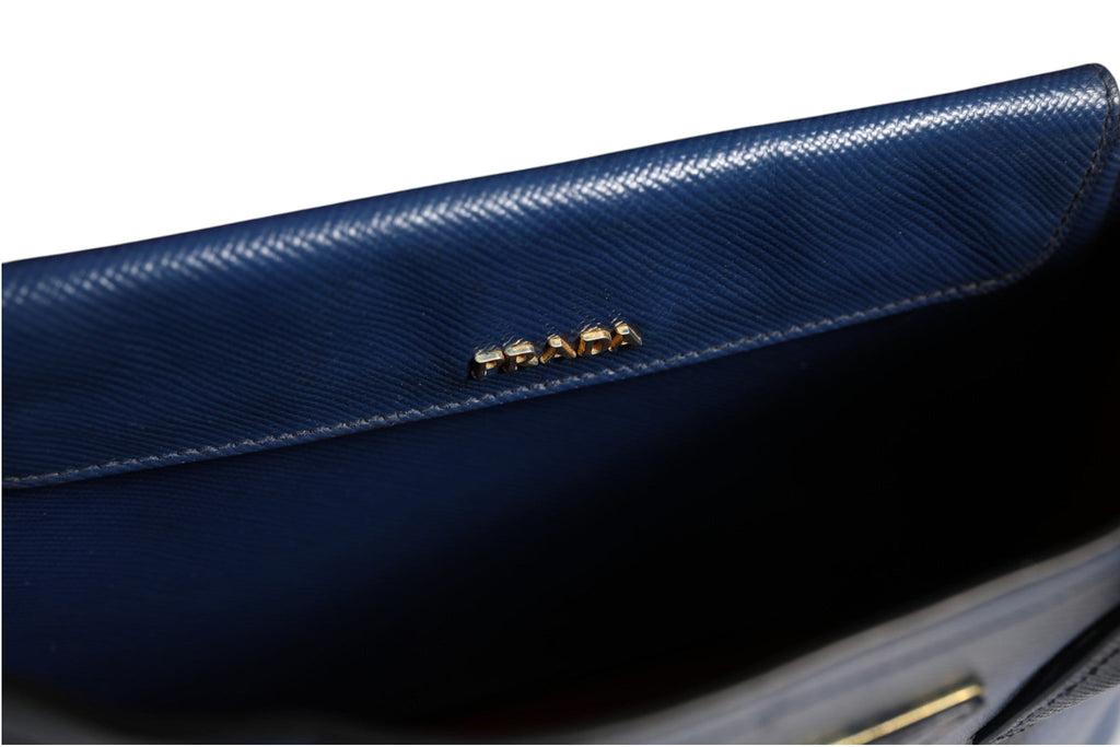 Prada Blue Saffiano Leather 2way Bag Prada