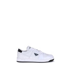Prada White Calf Leather Bos Taurus Low Top Sneakers Prada