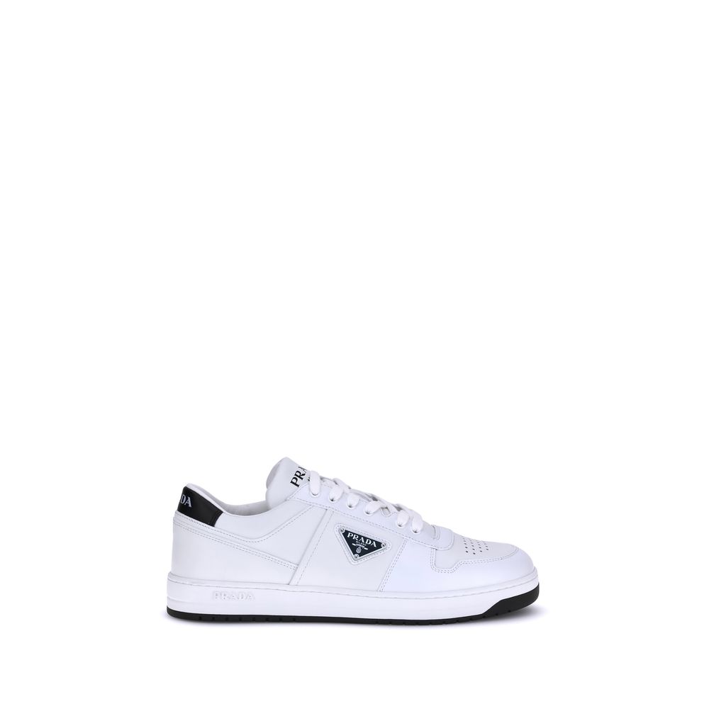 Prada White Calf Leather Bos Taurus Low Top Sneakers Prada