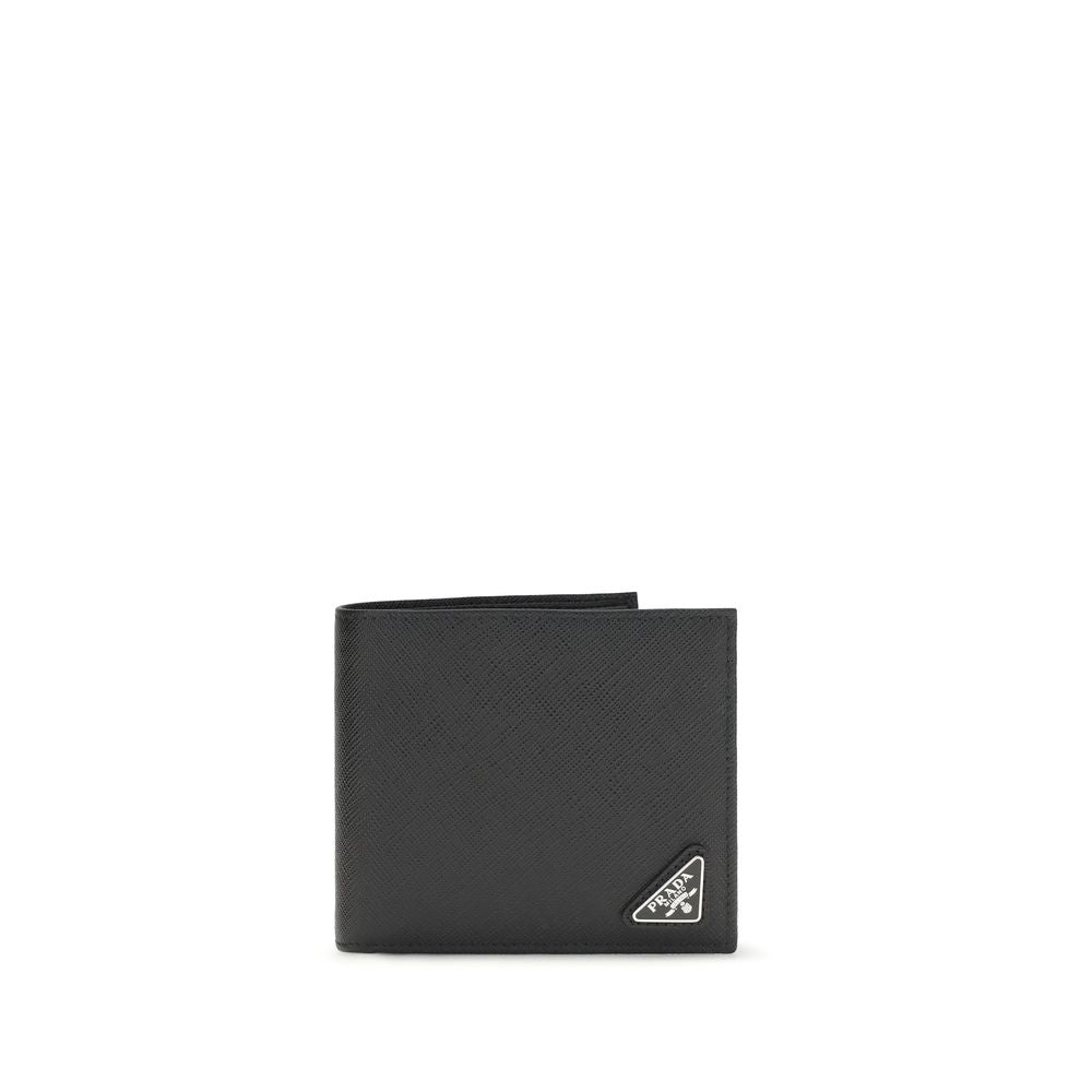 Prada Black Calf Leather Bos Taurus Wallet Prada