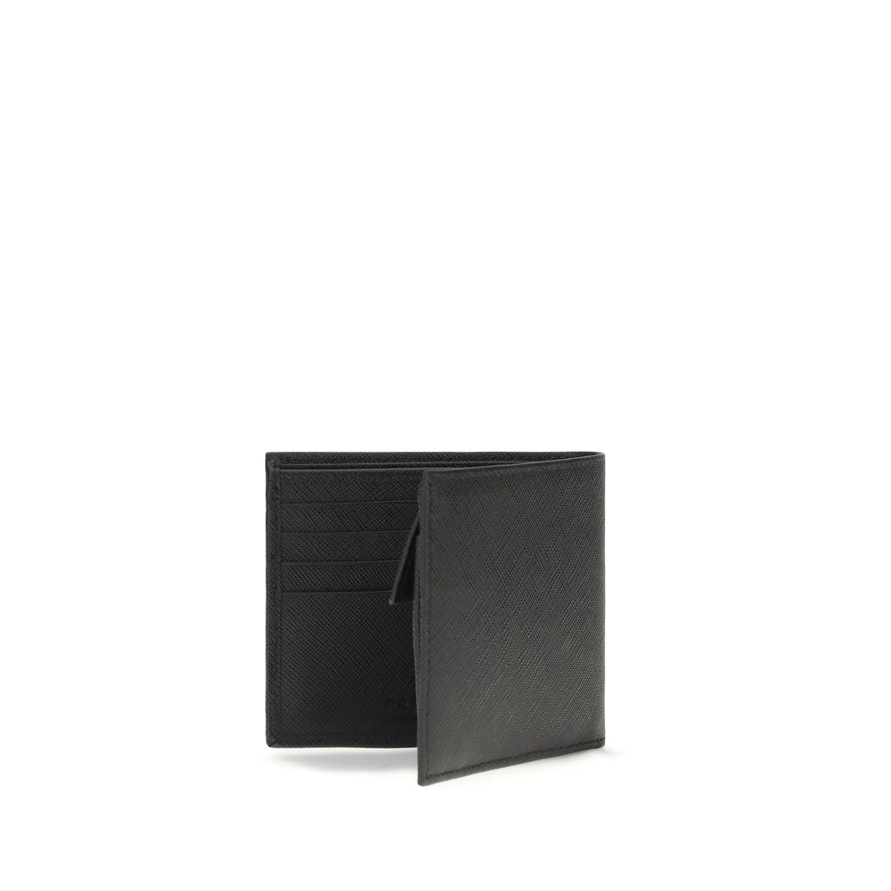 Prada Black Calf Leather Bos Taurus Wallet Prada