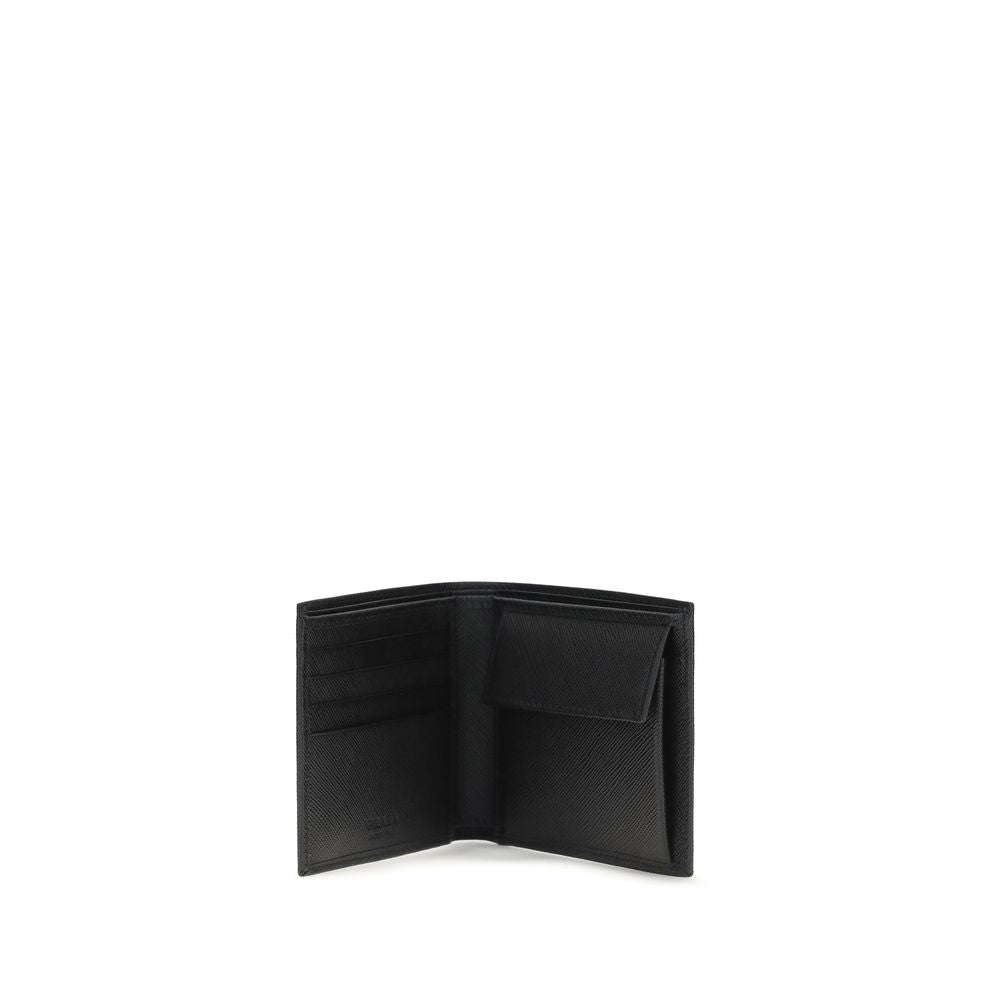 Prada Black Calf Leather Bos Taurus Wallet Prada