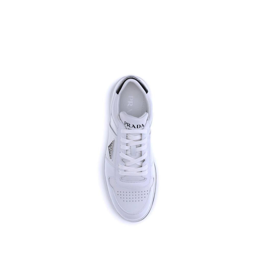 Prada White Calf Leather Bos Taurus Low Top Sneakers Prada