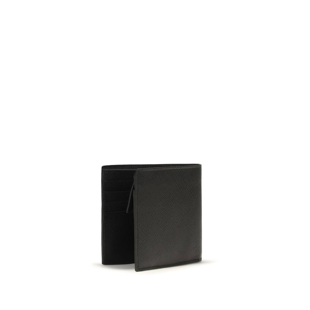 Prada Black Calf Leather Bos Taurus Wallet Prada