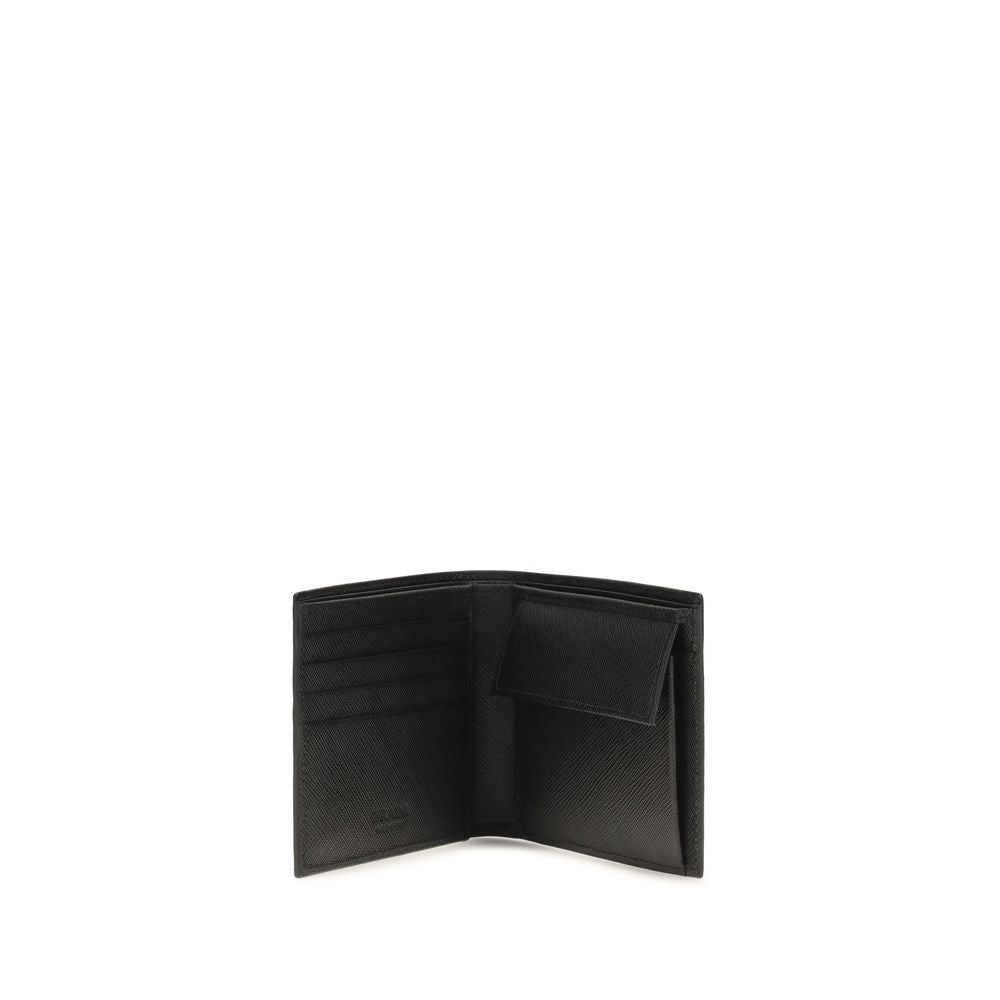 Prada Black Calf Leather Bos Taurus Wallet Prada