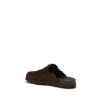 Prada Brown Calf Leather Bos Taurus Mules Prada