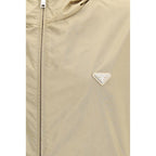 Prada Beige Recycled Polyamide Shell Jacket Prada