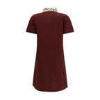 Burberry Bordeaux Cotton Casual Dress Burberry