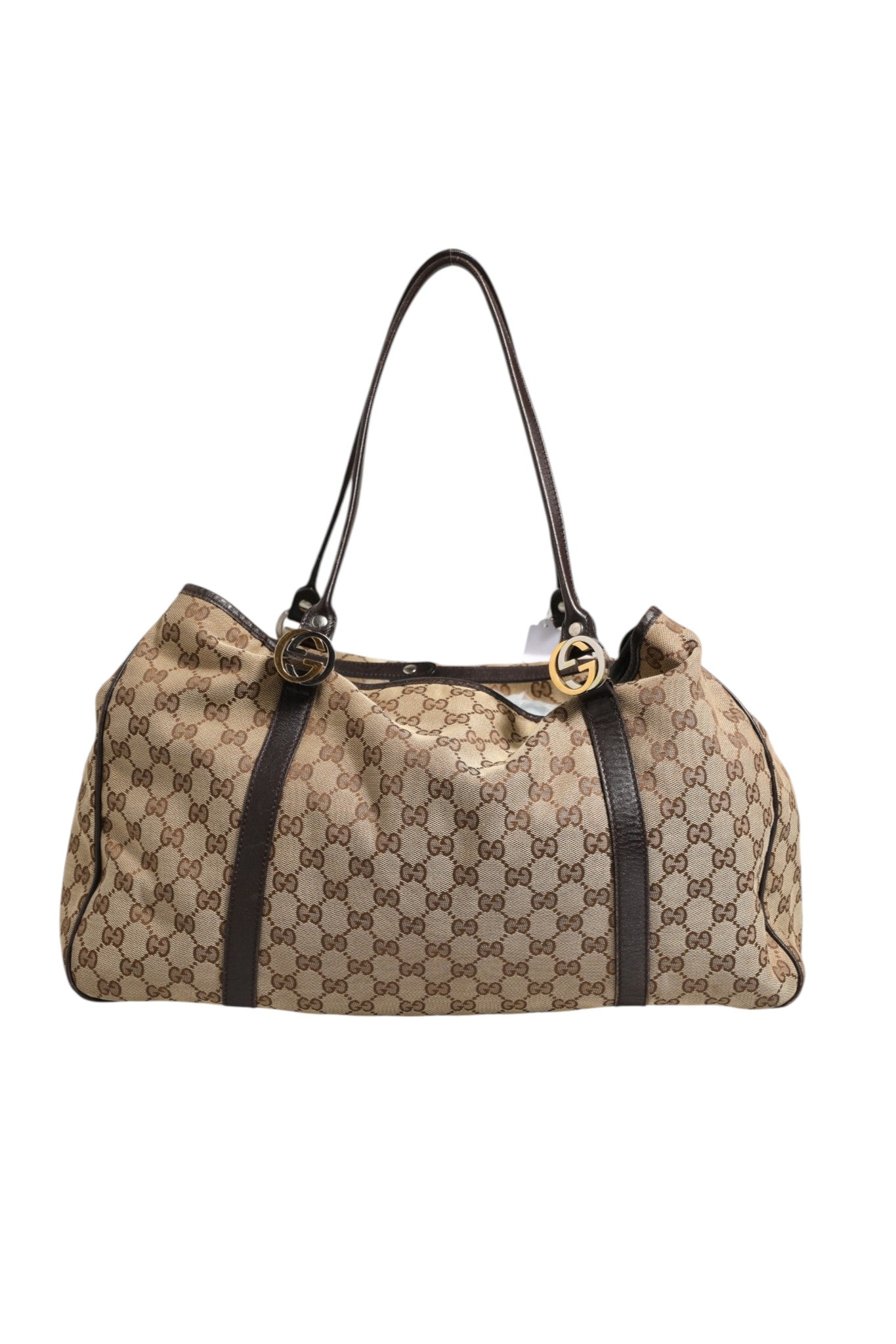 Gucci Beige and Black Canvas Twins Medium Tote Bag Gucci
