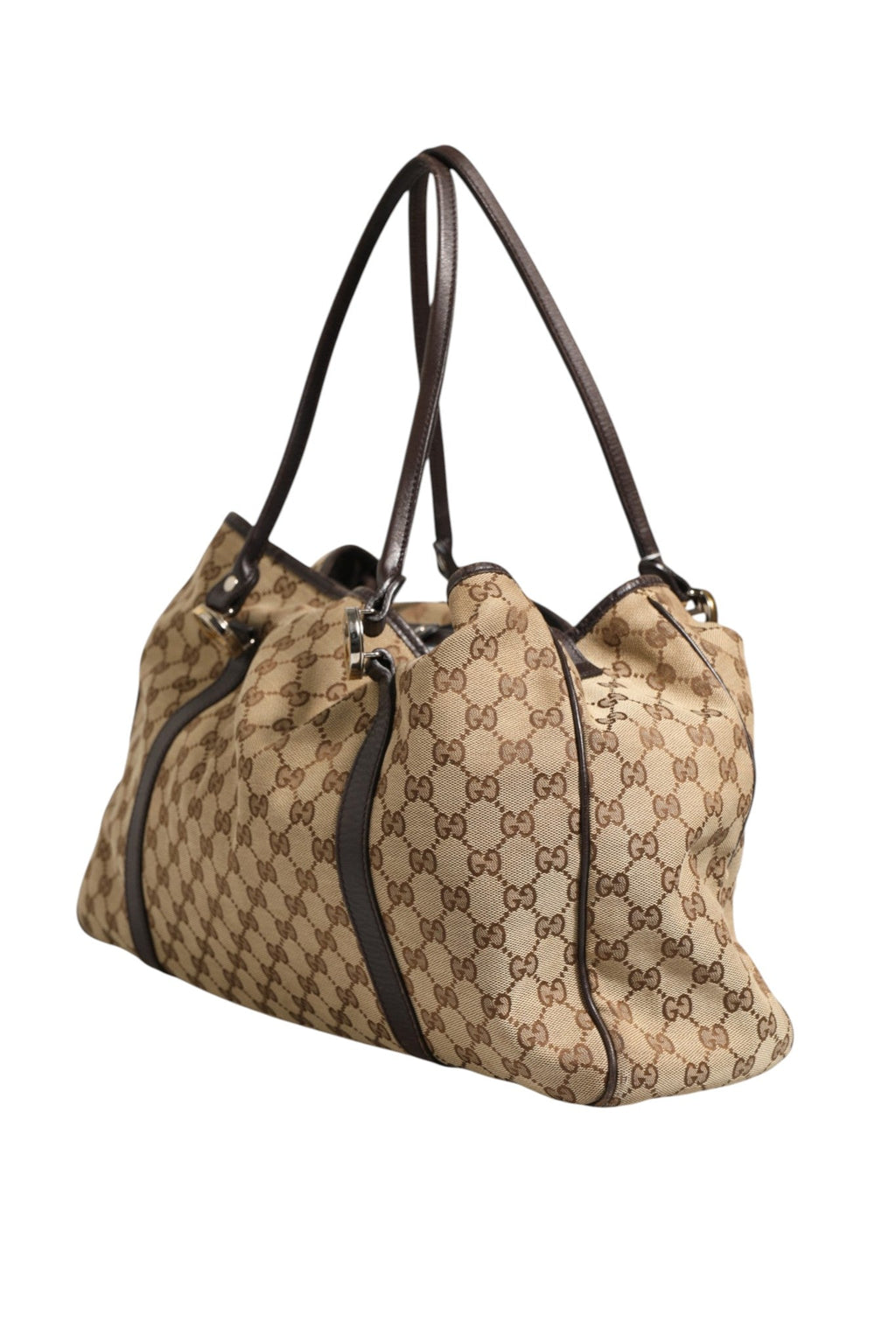 Gucci Beige and Black Canvas Twins Medium Tote Bag Gucci