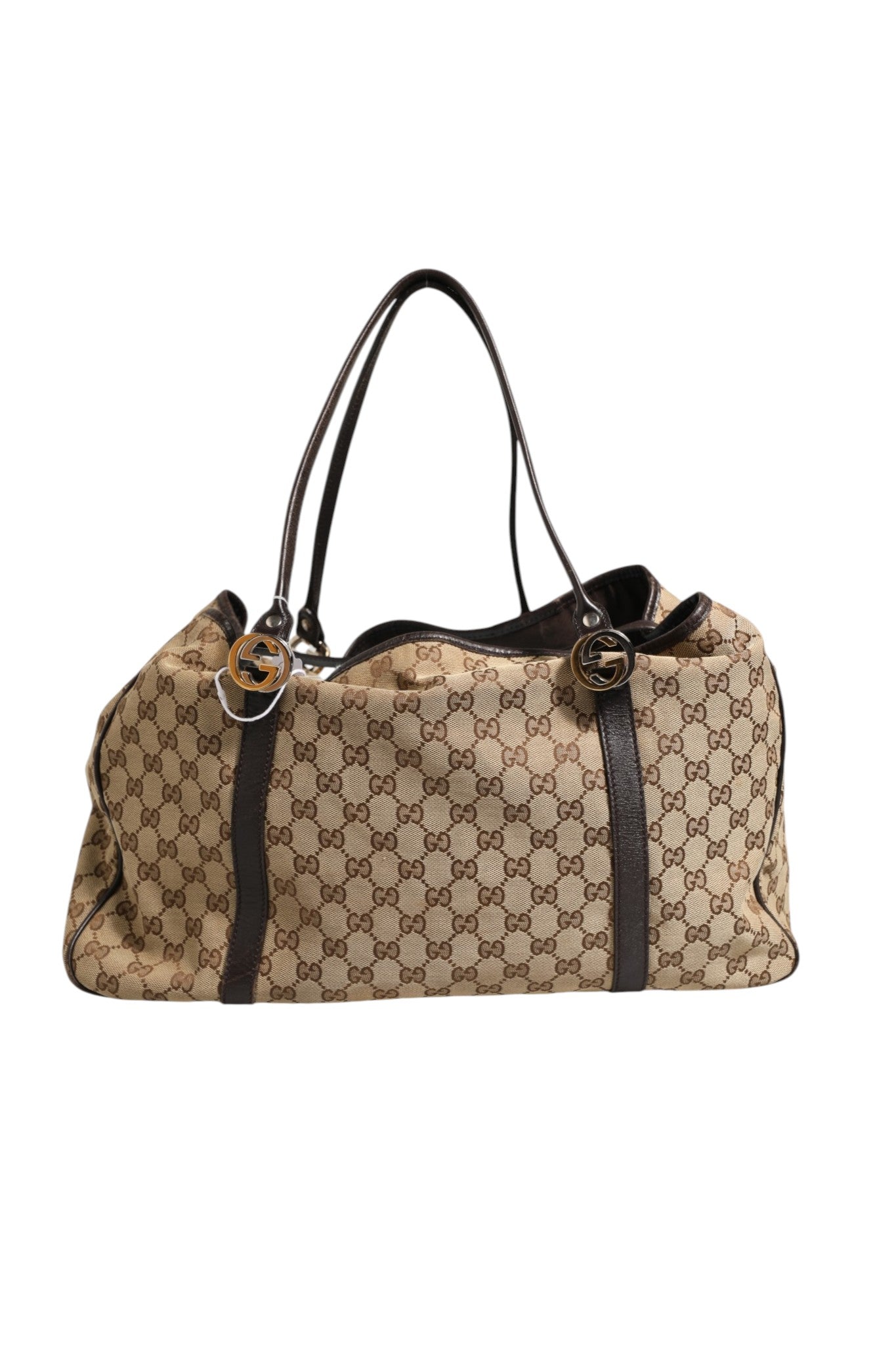 Gucci Beige and Black Canvas Twins Medium Tote Bag Gucci