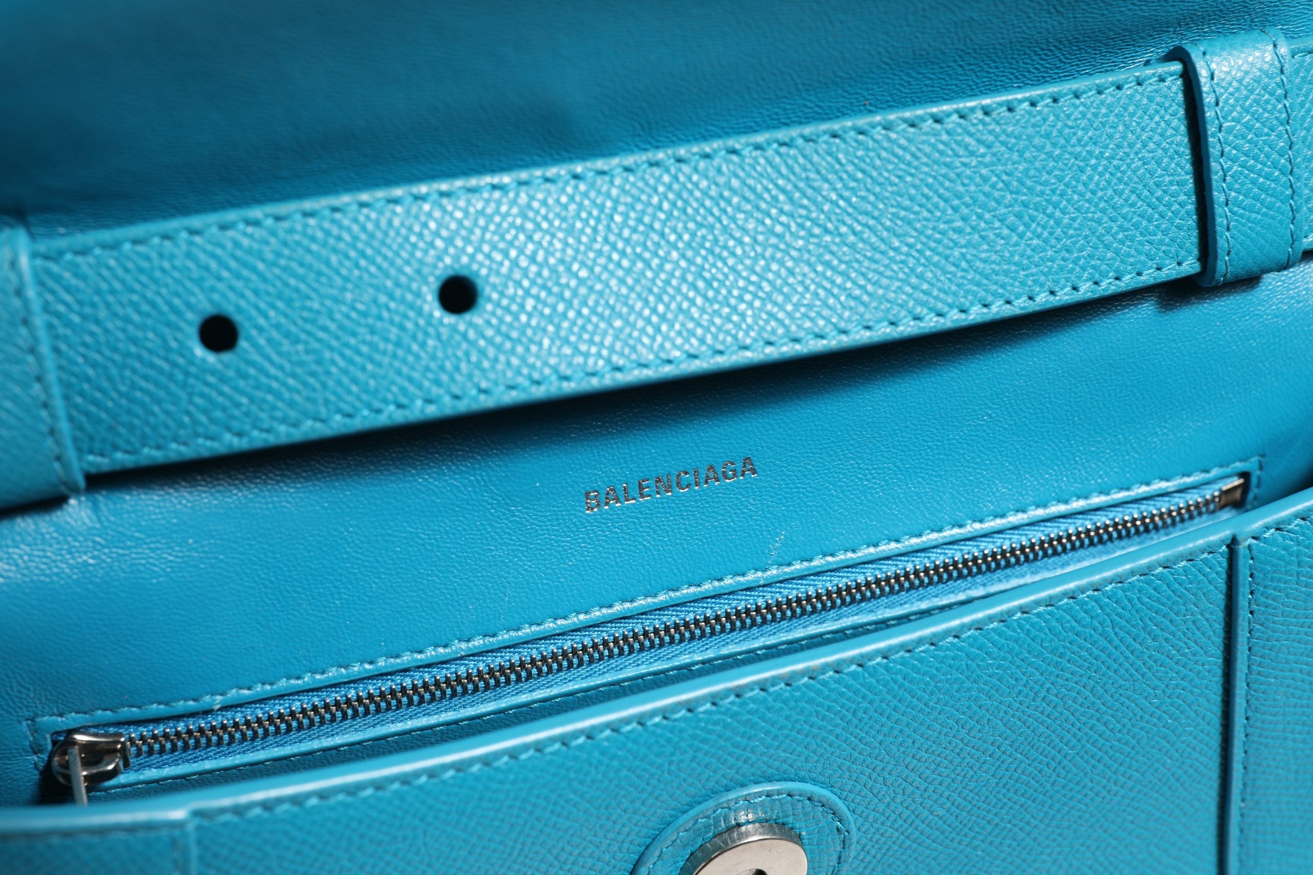 Balenciaga Calfskin S Downtown Blue Shoulder Bag Balenciaga
