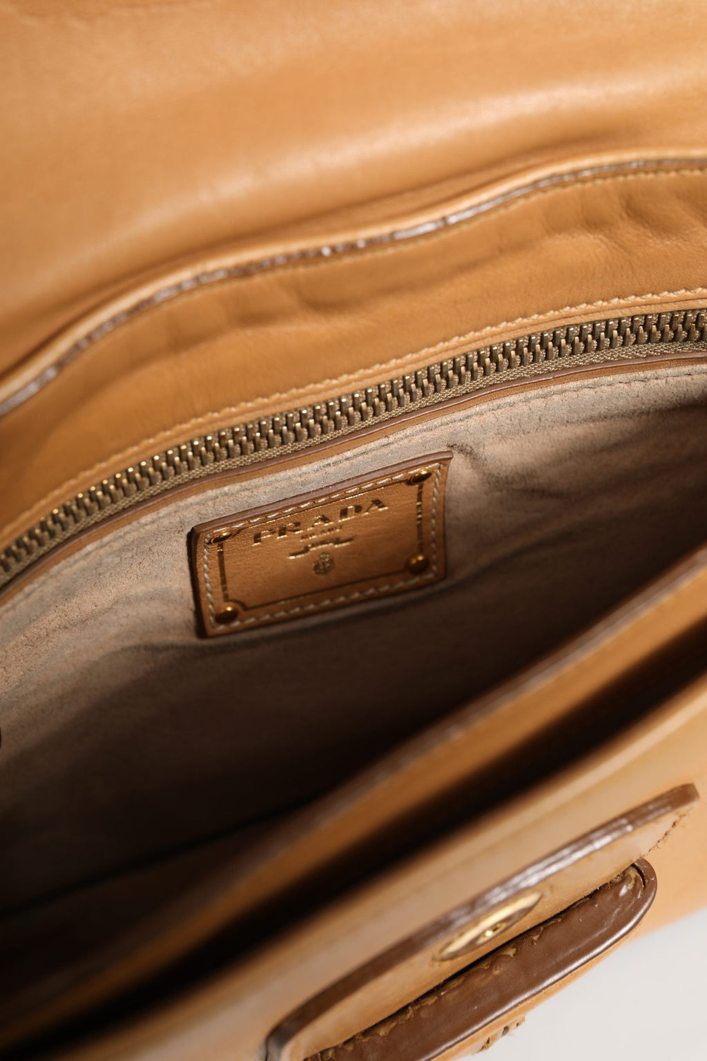 Prada Sidonie Beige Pebble Leather shoulder bag Prada