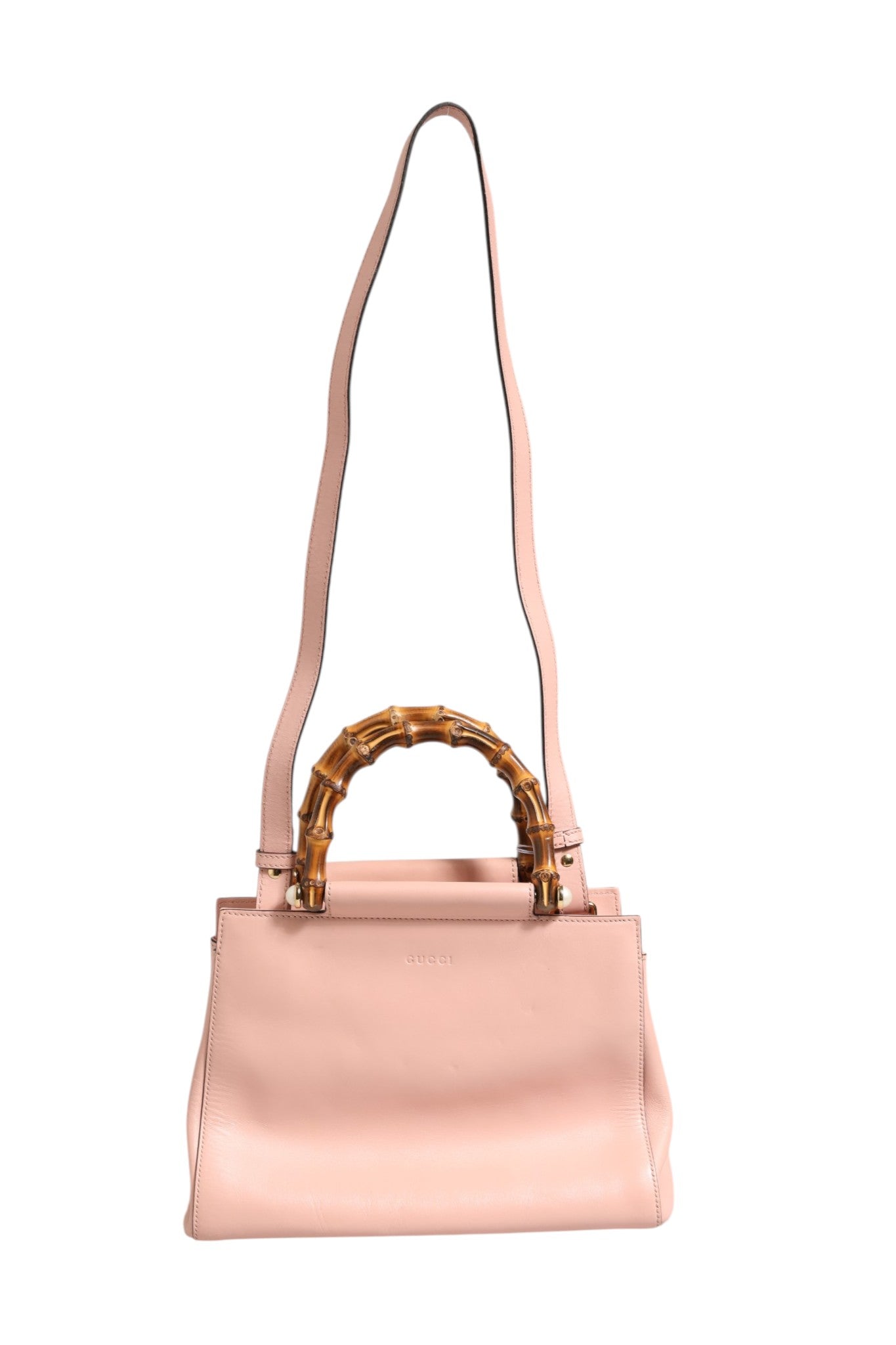 Gucci Pink And White Calfskin Small Nymphaea Top Handle Bag Gucci