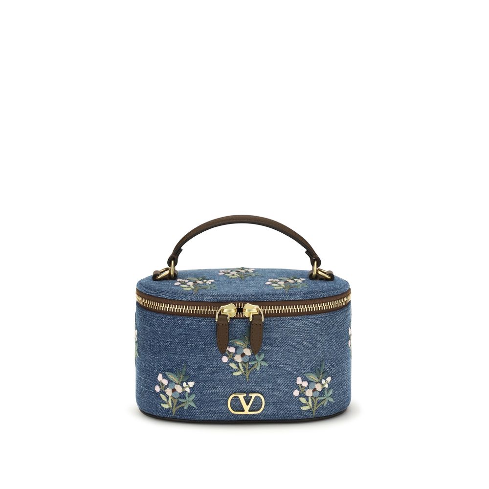 Valentino Garavani Blue Cotton Handbag Valentino Garavani