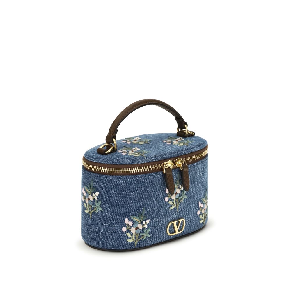 Valentino Garavani Blue Cotton Handbag Valentino Garavani