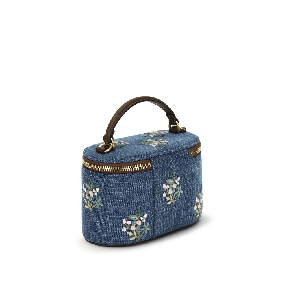 Valentino Garavani Blue Cotton Handbag Valentino Garavani