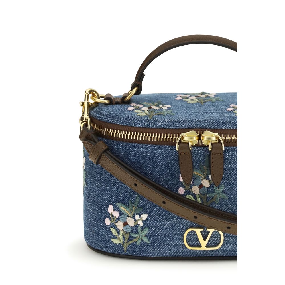 Valentino Garavani Blue Cotton Handbag Valentino Garavani