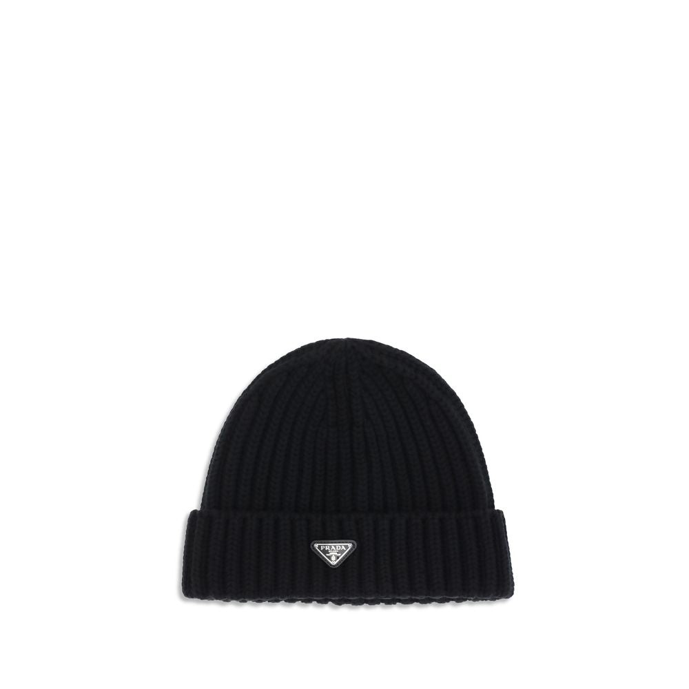 Prada Black Wool Oves Aries Beanie Prada