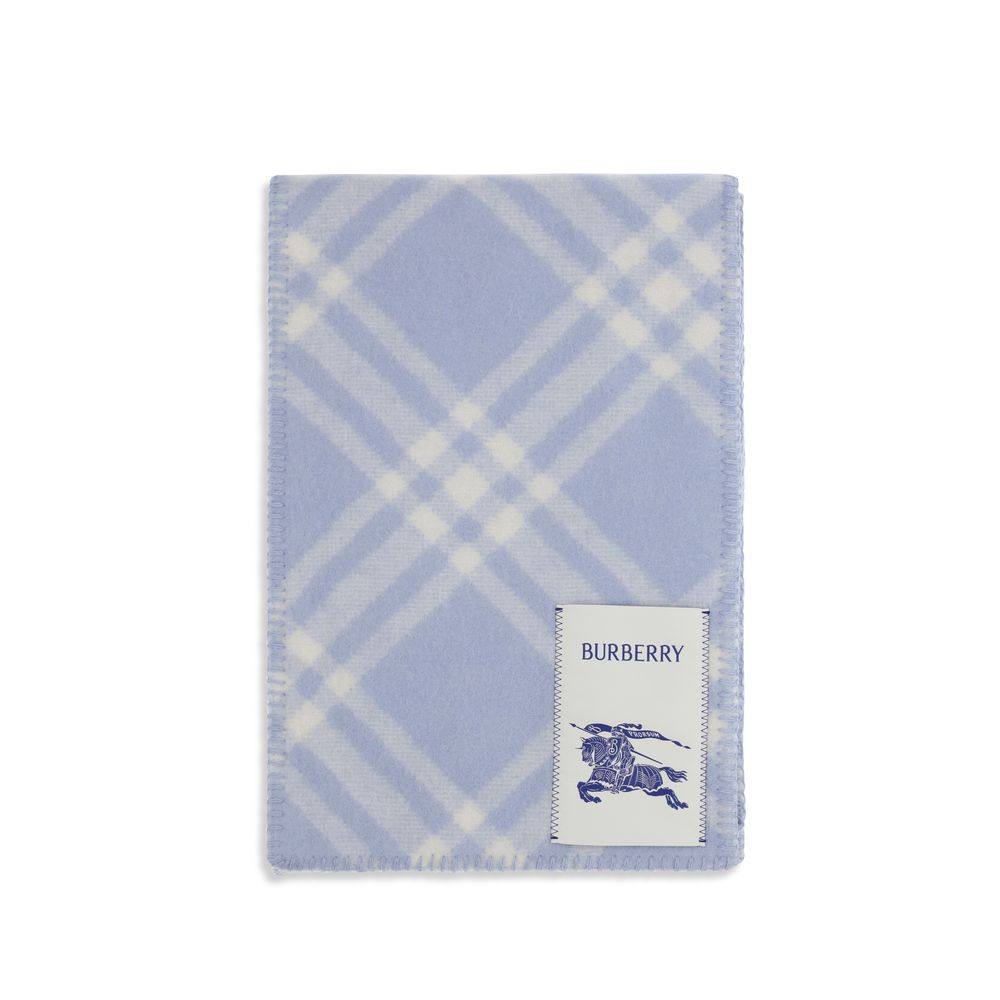 Burberry Blue Wool Oves Aries Scarf Burberry