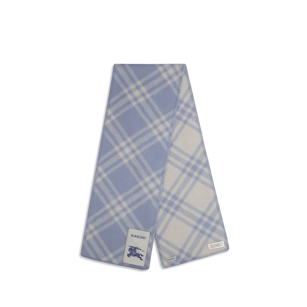 Burberry Blue Wool Oves Aries Scarf Burberry