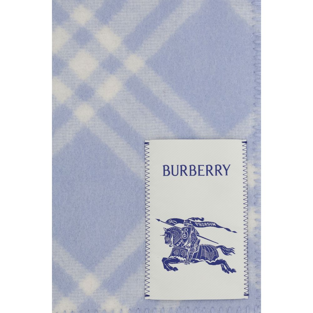 Burberry Blue Wool Oves Aries Scarf Burberry