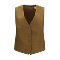 Burberry Brown Wool Oves Aries Sleeveless Jacket Burberry