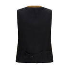 Burberry Brown Wool Oves Aries Sleeveless Jacket Burberry