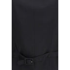 Burberry Brown Wool Oves Aries Sleeveless Jacket Burberry