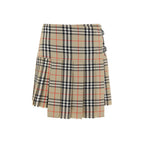 Burberry Beige Wool Oves Aries Mini Skirt Burberry