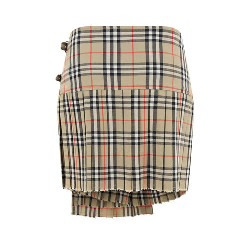 Burberry Beige Wool Oves Aries Mini Skirt Burberry