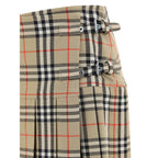 Burberry Beige Wool Oves Aries Mini Skirt Burberry