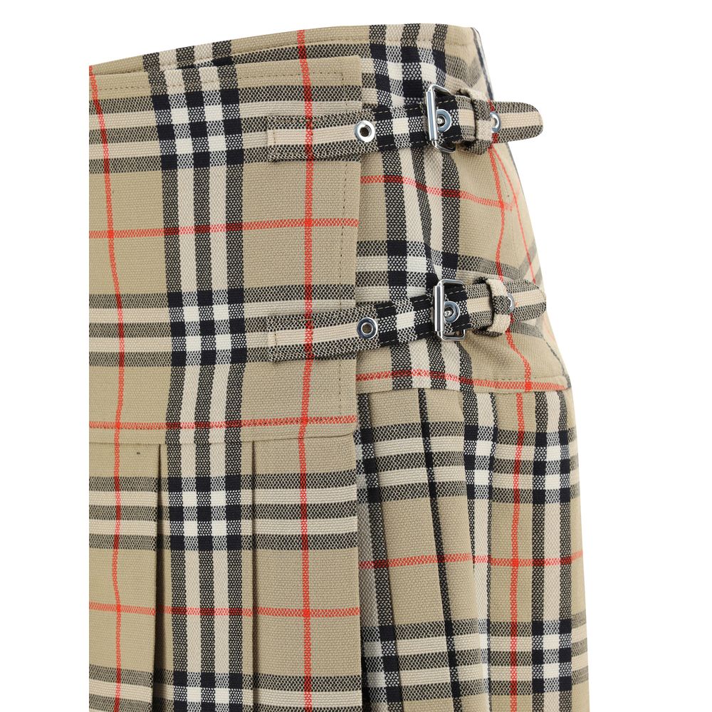 Burberry Beige Wool Oves Aries Mini Skirt Burberry