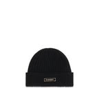 Burberry Black Wool Oves Aries Beanie Burberry