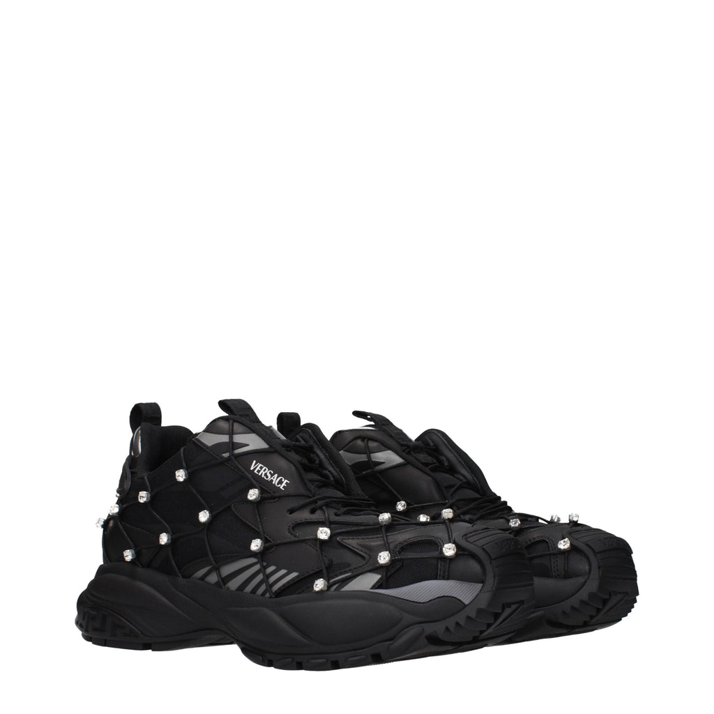 Versace Black Fabric Sneakers Versace