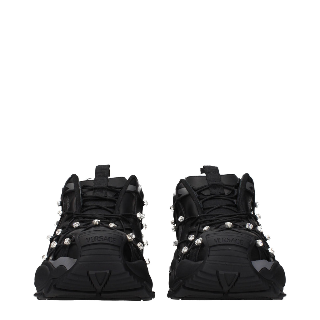Versace Black Fabric Sneakers Versace
