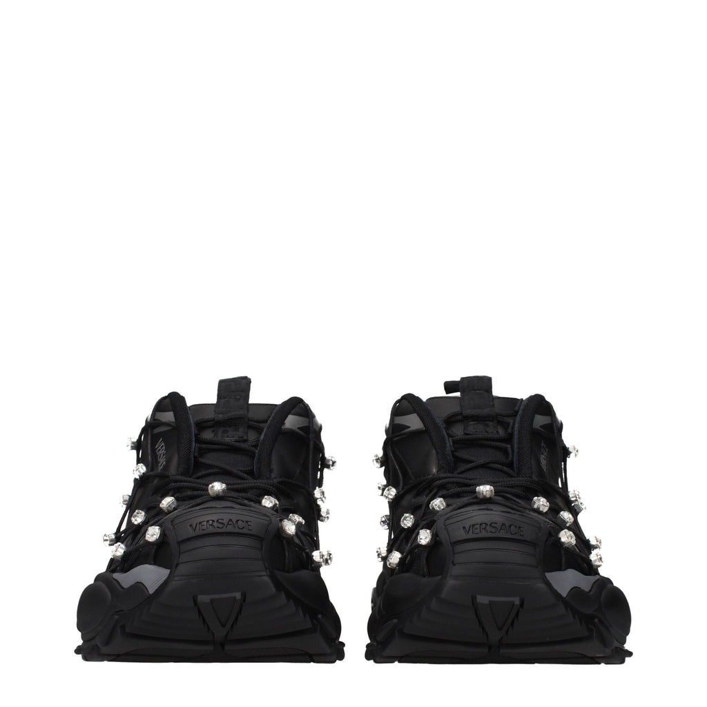 Versace Black Fabric Chunky Sneakers Versace